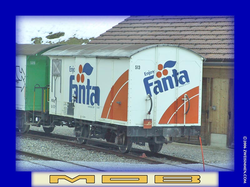 Gk513: MOB advertising boxcar 'Fanta', at _____, March 30, 2003