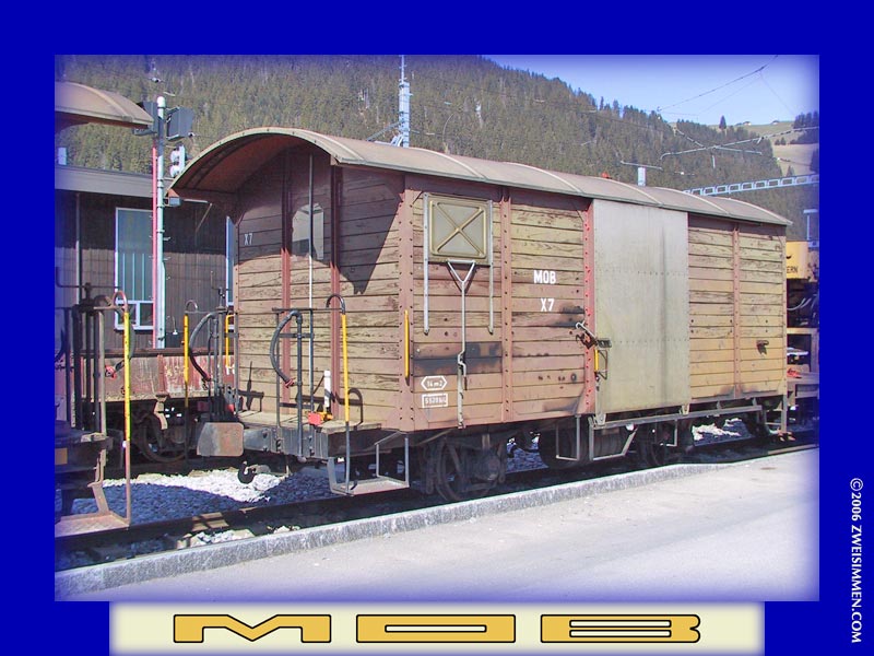 X7: MOB boxcar at Zweisimmen April 13, 2003, 1135